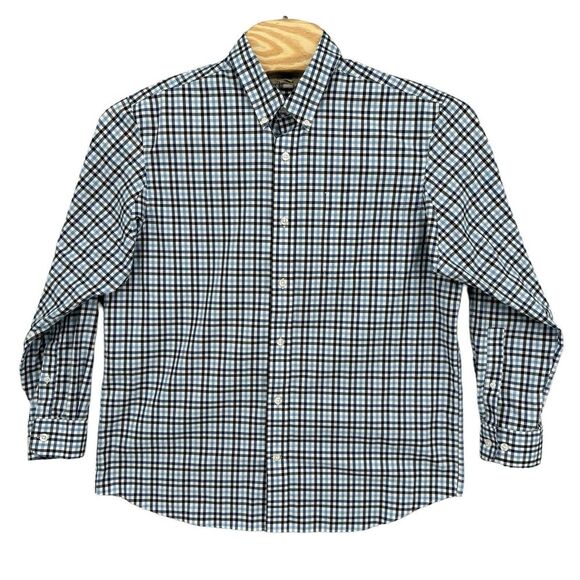 Duluth Trading Large Wrinkle Fighter Blue Plaid Long Sleeve Button‎ Down Shirt - Picture 1 of 5
